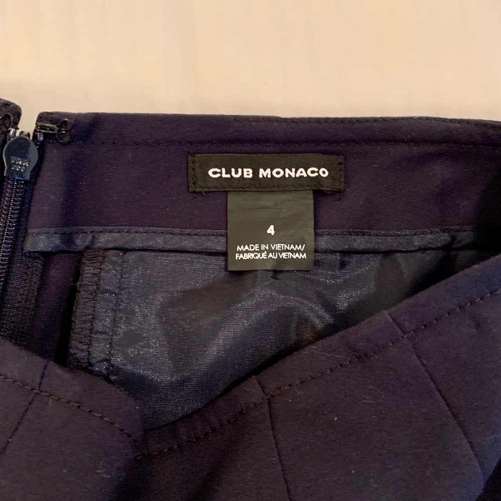 High waisted, navy slacks with zipper. Worn once.